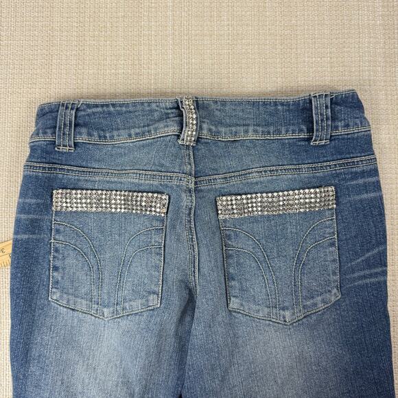 BISOU BISOU JEANS Women's Size‎ 6 Bling Rhinestone Bootcut Jeans - Picture 8 of 9
